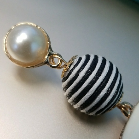 White and Blue Nautical Tassel Earrings - Picture 7 of 7